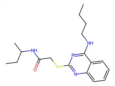 N-(sec-butyl)-2-((4-(butylamino)quinazolin-2-yl)thio)acetamide structure