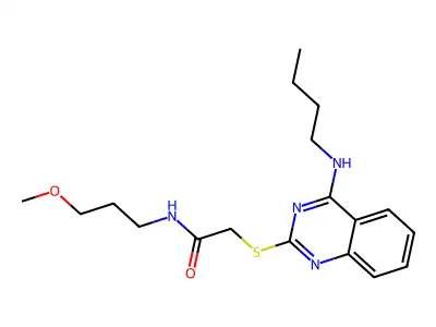 2-[4-(butylamino)quinazolin-2-yl]sulfanyl-N-(3-methoxypropyl)acetamide structure