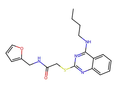 2-[4-(butylamino)quinazolin-2-yl]sulfanyl-N-(furan-2-ylmethyl)acetamide structure
