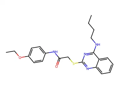 2-[4-(butylamino)quinazolin-2-yl]sulfanyl-N-(4-ethoxyphenyl)acetamide structure