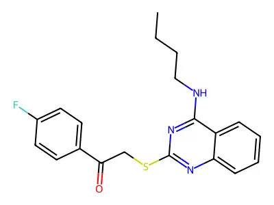 2-[4-(Butylamino)quinazolin-2-yl]sulfanyl-1-(4-fluorophenyl)ethanone structure