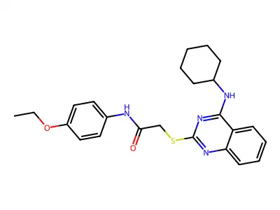 2-[4-(cyclohexylamino)quinazolin-2-yl]sulfanyl-N-(4-ethoxyphenyl)acetamide structure