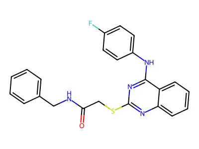 N-benzyl-2-[4-(4-fluoroanilino)quinazolin-2-yl]sulfanylacetamide structure