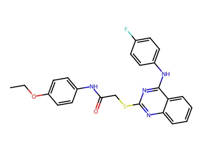 N-(4-ethoxyphenyl)-2-[4-(4-fluoroanilino)quinazolin-2-yl]sulfanylacetamide structure