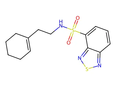 N-(2-cyclohex-1-en-1-ylethyl)-2,1,3-benzothiadiazole-4-sulfonamide structure