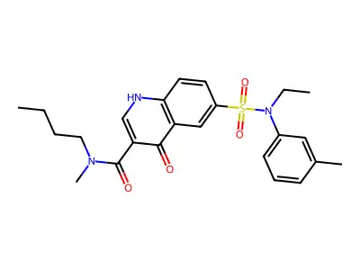 N-butyl-6-[ethyl-(3-methylphenyl)sulfamoyl]-N-methyl-4-oxo-1H-quinoline-3-carboxamide structure