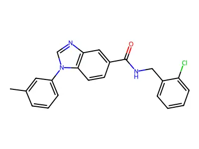 N-[(2-chlorophenyl)methyl]-1-(3-methylphenyl)-1H-1,3-benzodiazole-5-carboxamide structure