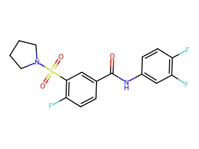 N-(3,4-Difluorophenyl)-4-fluoro-3-(pyrrolidin-1-ylsulfonyl)benzamide structure