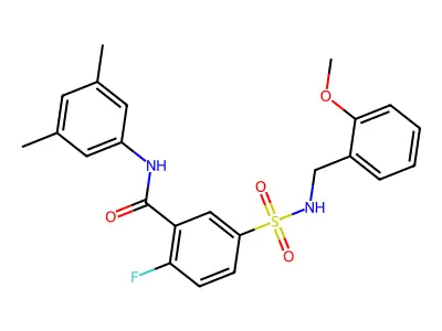 N-(3,5-Dimethylphenyl)-2-fluoro-5-(N-(2-methoxybenzyl)sulfamoyl)benzamide structure