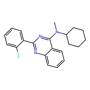 N-cyclohexyl-2-(2-fluorophenyl)-N-methylquinazolin-4-amine structure