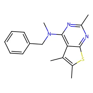 N-benzyl-N,2,5,6-tetramethylthieno[2,3-d]pyrimidin-4-amine structure