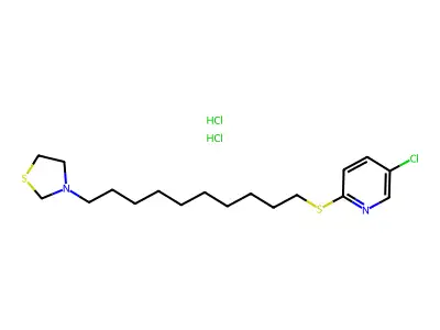 Thiazolidine, 3-(10-(5-chloro-2-pyridyl)thiodecyl)-, dihydrochloride structure