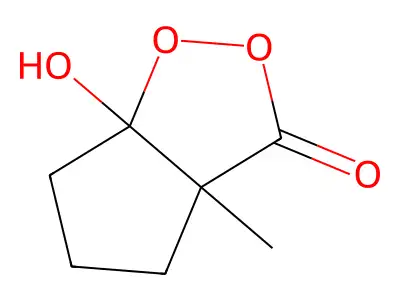 6a-hydroxy-3a-methyl-5,6-dihydro-4H-cyclopenta[c]dioxol-3-one structure