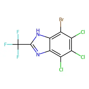 Benzimidazole, 4-bromo-5,6,7-trichloro-2-(trifluoromethyl)- structure