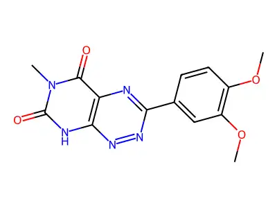 3-(3,4-Dimethoxyphenyl)-6-methylpyrimido[5,4-E][1,2,4]triazine-5,7(6H,8H)-dione structure