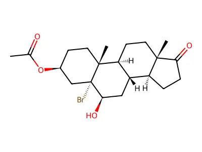 5-Bromo-3,6-dihydroxyandrostan-17-one-3-acetate structure