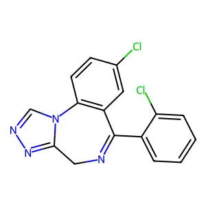 8-chloro-6-(2-chlorophenyl)-4H-[1,2,4]triazolo[4,3-a][1,4]benzodiazepine structure
