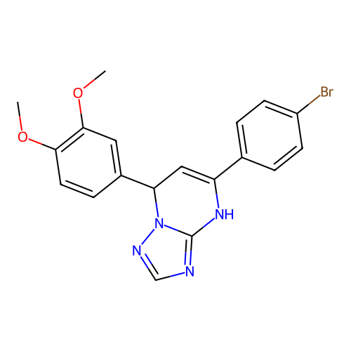 5-(4-bromophenyl)-7-(3,4-dimethoxyphenyl)-4,7-dihydro[1,2,4]triazolo[1,5-a]pyrimidine structure