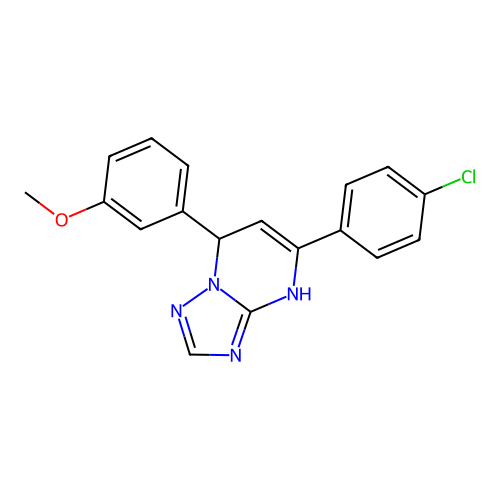 5-(4-chlorophenyl)-7-(3-methoxyphenyl)-1,7-dihydro-[1,2,4]triazolo[1,5-a]pyrimidine structure
