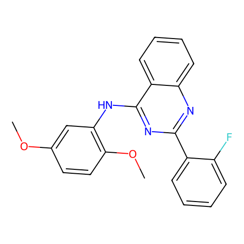 N-(2,5-dimethoxyphenyl)-2-(2-fluorophenyl)quinazolin-4-amine structure