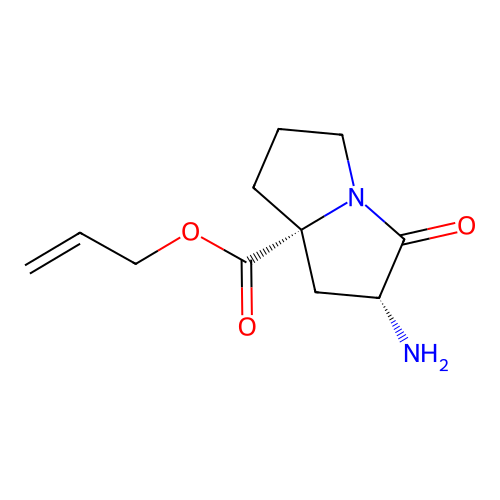 allyl cis-6-amino-5-oxo-2,3,6,7-tetrahydro-1H-pyrrolizine-8-carboxylate structure