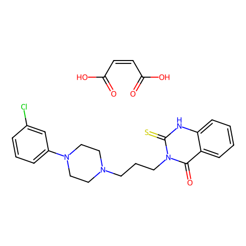 4(1H)-Quinazolinone, 2,3-dihydro-3-(3-(4-(3-chlorophenyl)-1-piperazinyl)propyl)-2-thioxo-, (Z)-2-butenedioate (1:1) structure