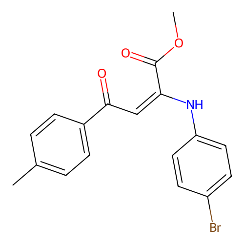 methyl (2E)-2-[(4-bromophenyl)amino]-4-(4-methylphenyl)-4-oxobut-2-enoate structure