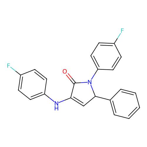 3-(4-fluoroanilino)-1-(4-fluorophenyl)-5-phenyl-1,5-dihydro-2H-pyrrol-2-one structure