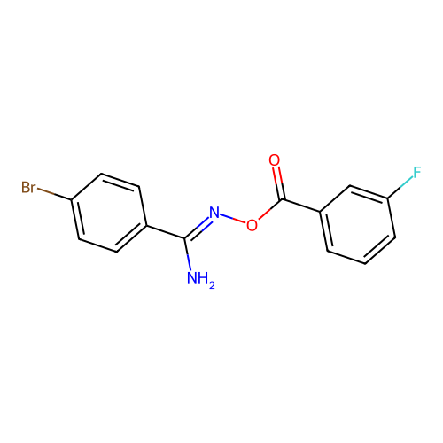 [[Amino-(4-bromophenyl)methylidene]amino] 3-fluorobenzoate structure