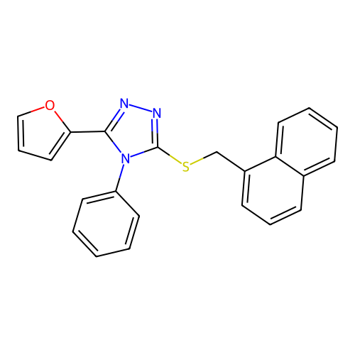 3-(Furan-2-yl)-5-(naphthalen-1-ylmethylsulfanyl)-4-phenyl-1,2,4-triazole structure