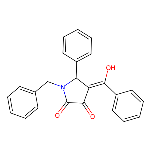 4-benzoyl-1-benzyl-3-hydroxy-5-phenyl-1,5-dihydro-2H-pyrrol-2-one structure