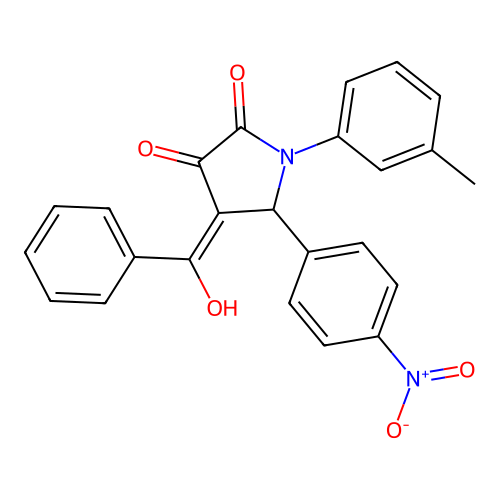 (4E)-4-[hydroxy(phenyl)methylidene]-1-(3-methylphenyl)-5-(4-nitrophenyl)pyrrolidine-2,3-dione structure