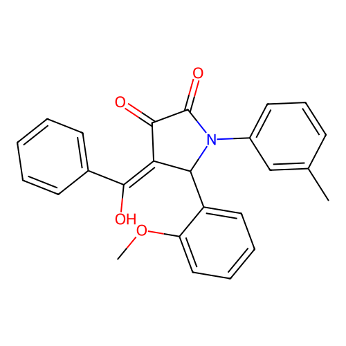 (4E)-4-[hydroxy(phenyl)methylidene]-5-(2-methoxyphenyl)-1-(3-methylphenyl)pyrrolidine-2,3-dione structure