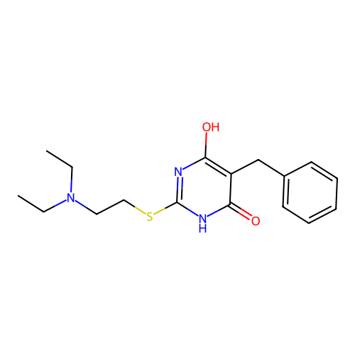 5-Benzyl-2-(2-diethylamino-ethylsulfanyl)-6-hydroxy-3H-pyrimidin-4-one structure