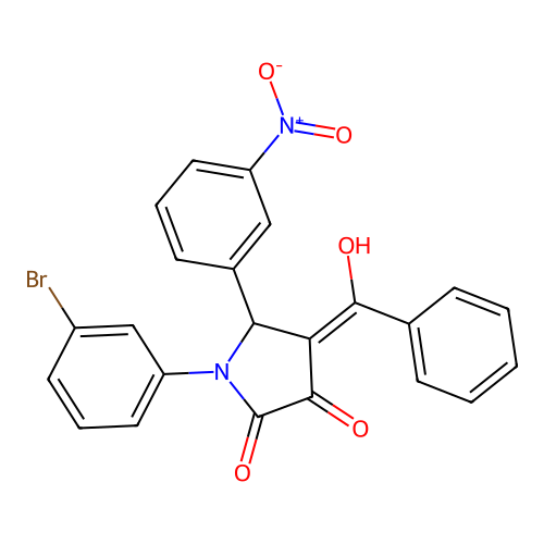 (4E)-1-(3-bromophenyl)-4-[hydroxy(phenyl)methylidene]-5-(3-nitrophenyl)pyrrolidine-2,3-dione structure