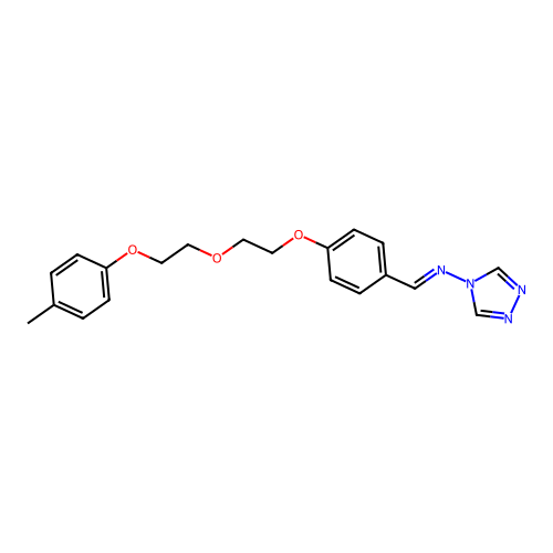 N-[(E)-(4-{2-[2-(4-methylphenoxy)ethoxy]ethoxy}phenyl)methylidene]-4H-1,2,4-triazol-4-amine structure