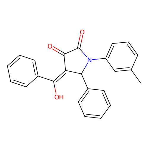 (4E)-4-[hydroxy(phenyl)methylidene]-1-(3-methylphenyl)-5-phenylpyrrolidine-2,3-dione structure