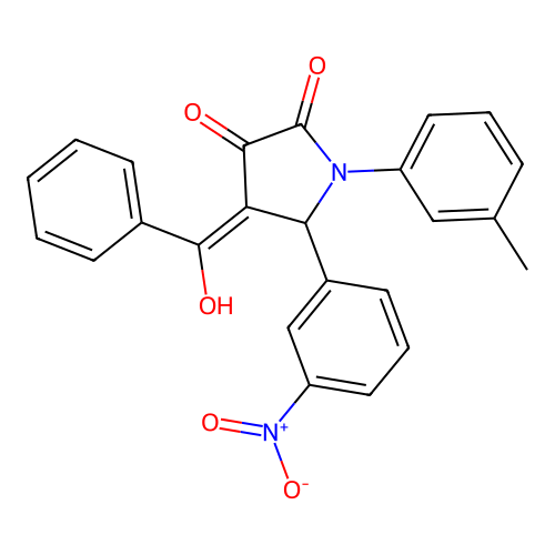 (4E)-4-[hydroxy(phenyl)methylidene]-1-(3-methylphenyl)-5-(3-nitrophenyl)pyrrolidine-2,3-dione structure