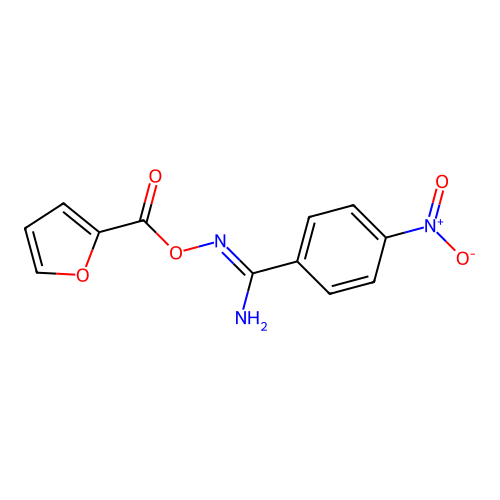 N'-[(furan-2-ylcarbonyl)oxy]-4-nitrobenzenecarboximidamide structure