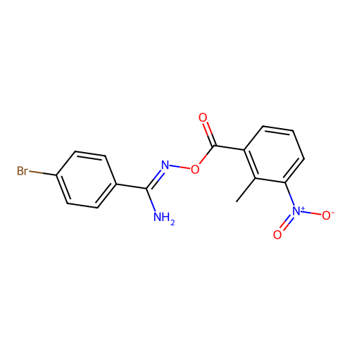 [[Amino-(4-bromophenyl)methylidene]amino] 2-methyl-3-nitrobenzoate structure