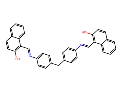 4,4'-Methylenebis(N-(2-hydroxy-1-naphthylmethylene)aniline) structure