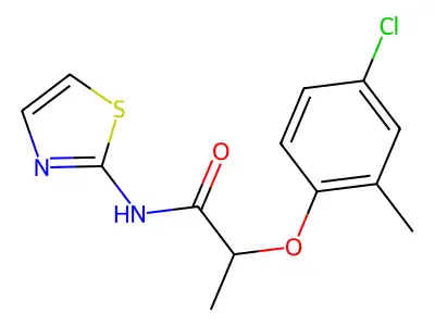 2-(4-chloro-2-methylphenoxy)-N-(1,3-thiazol-2-yl)propanamide structure