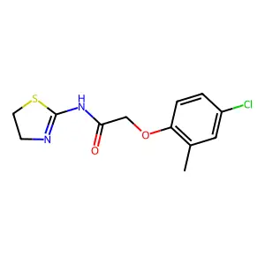 2-(4-chloro-2-methylphenoxy)-N-(4,5-dihydro-1,3-thiazol-2-yl)acetamide structure