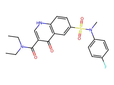 N,N-Diethyl-6-[[(4-fluorophenyl)methylamino]sulfonyl]-1,4-dihydro-4-oxo-3-quinolinecarboxamide structure