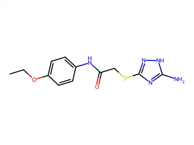 2-[(5-amino-1H-1,2,4-triazol-3-yl)sulfanyl]-N-(4-ethoxyphenyl)acetamide structure