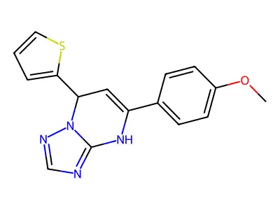 5-(4-methoxyphenyl)-7-(thiophen-2-yl)-4,7-dihydro-[1,2,4]triazolo[1,5-a]pyrimidine structure