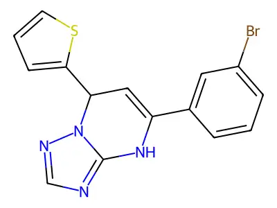 5-(3-Bromophenyl)-7-thiophen-2-yl-1,7-dihydro-[1,2,4]triazolo[1,5-a]pyrimidine structure