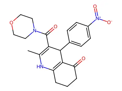 2-methyl-3-(morpholine-4-carbonyl)-4-(4-nitrophenyl)-4,6,7,8-tetrahydro-1H-quinolin-5-one structure