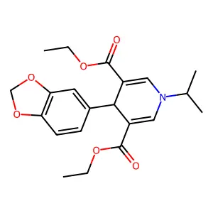 diethyl 4-(1,3-benzodioxol-5-yl)-1-(propan-2-yl)-1,4-dihydropyridine-3,5-dicarboxylate structure