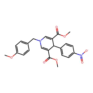 dimethyl 1-(4-methoxybenzyl)-4-(4-nitrophenyl)-1,4-dihydropyridine-3,5-dicarboxylate structure